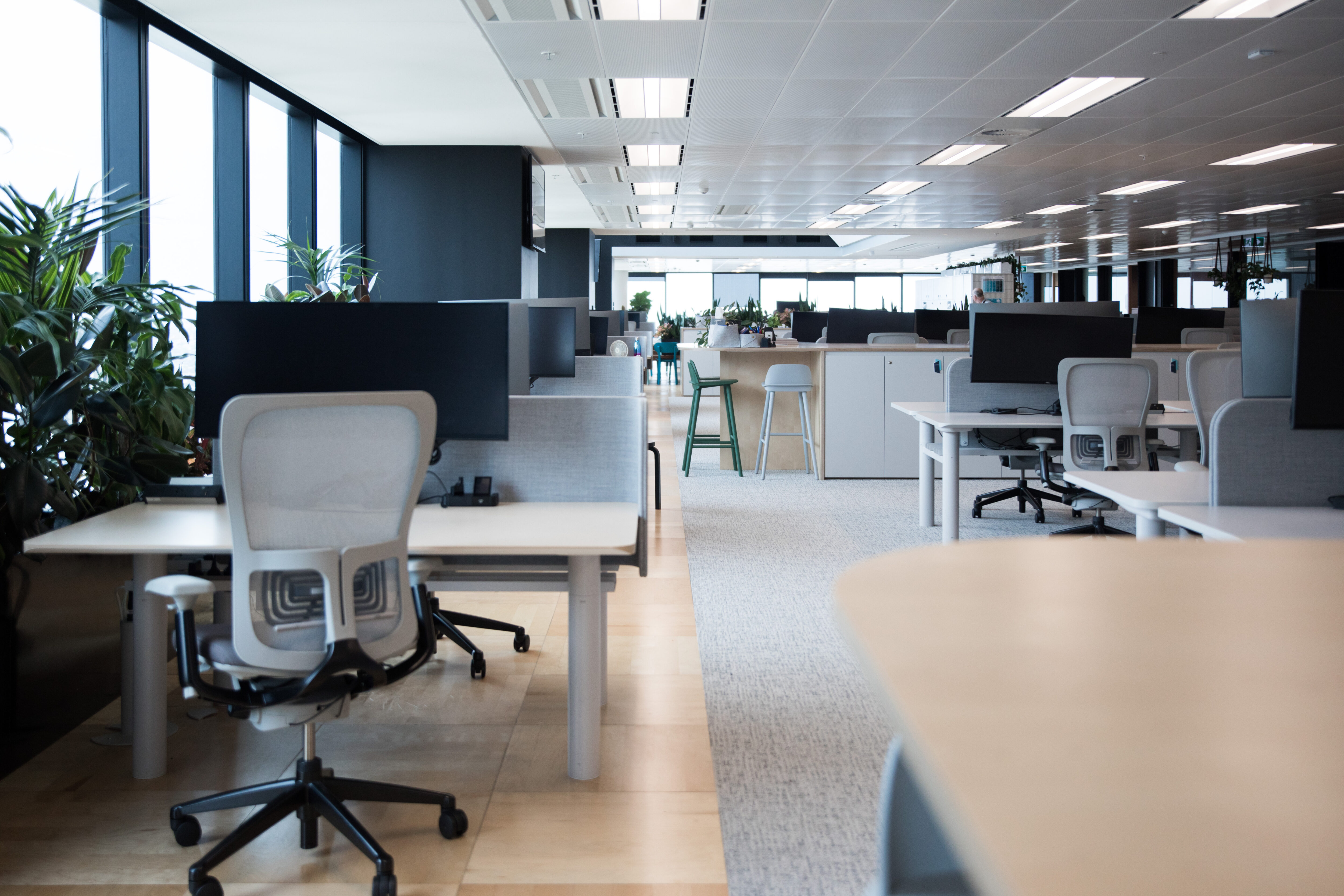 Modern flexible office work space interior